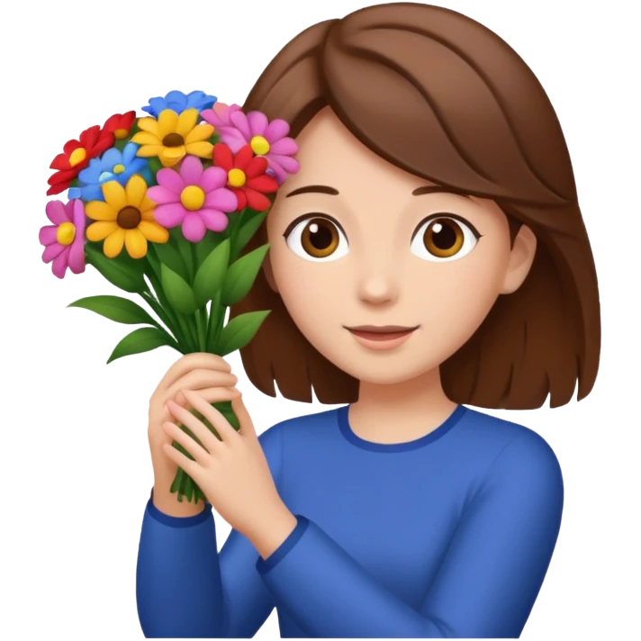 throwing bouquet by girl with b down hair emoji