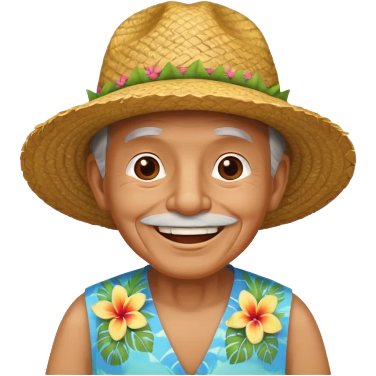 hawaiian old man with hat emoji