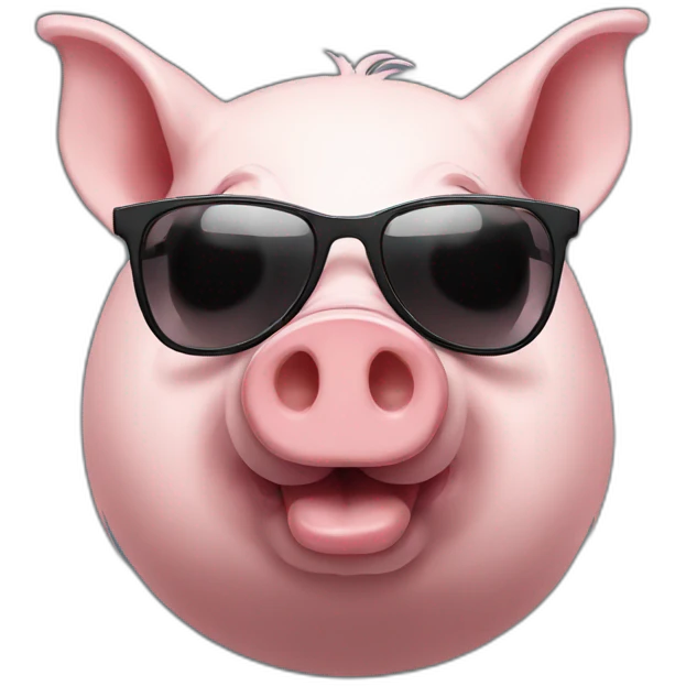 Pig with sunglasses  emoji