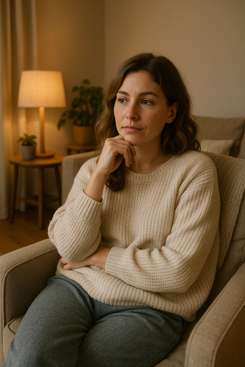 donna che vuole rimanere nella sua zona di comfort. Immagini realistiche emoji