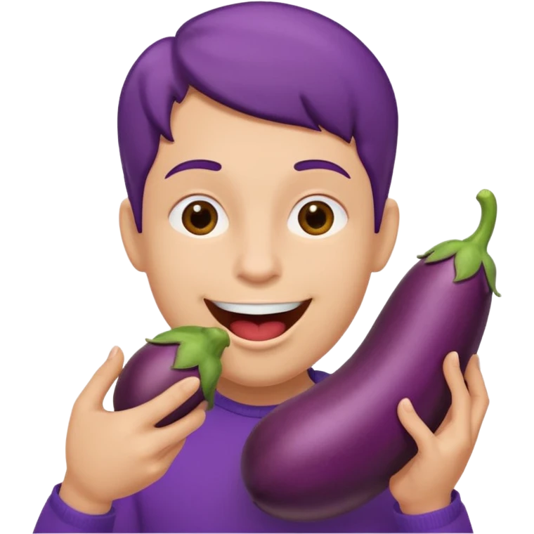Eggplant in mouth emoji