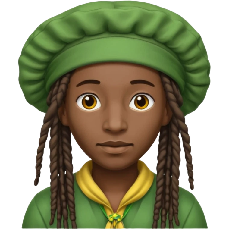Jamaican dreads with a Jamaican bonnet emoji
