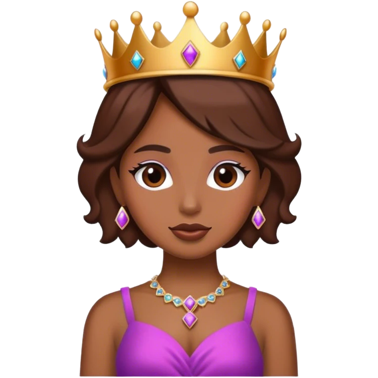 Brown girl diva with crown emoji
