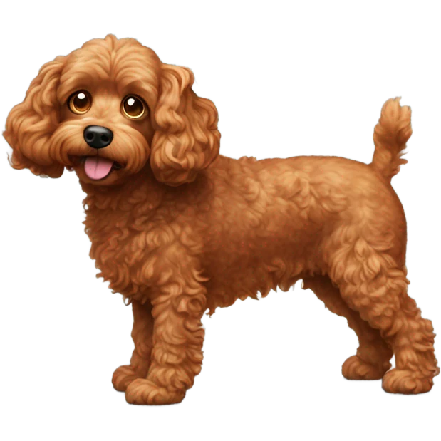 Red cockapoo dog emoji
