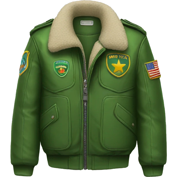 Green aviator jacket emoji