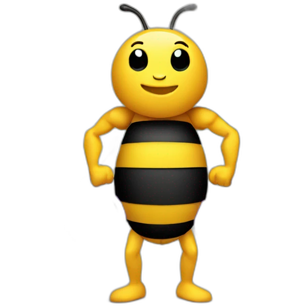 bee with dumbbells emoji