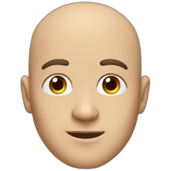 Bald man not shaved emoji