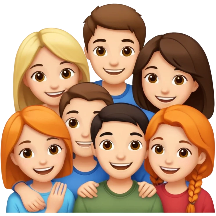 cinco mejores amigos, cinco niñas y un niño emoji