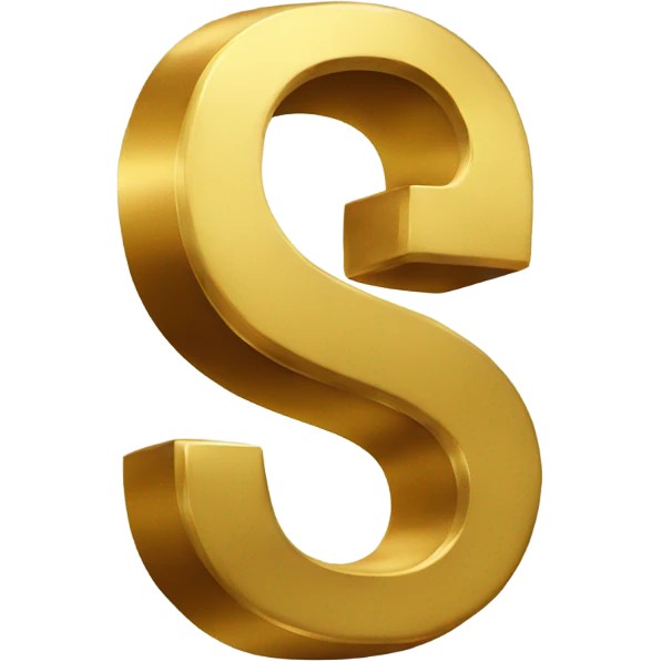 Gold letter S emoji