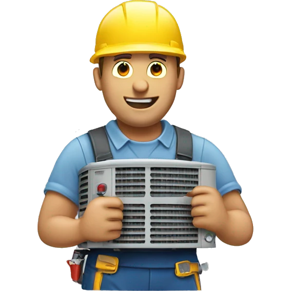 HVAC man working on condenser unit  emoji