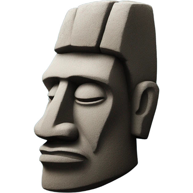 stone head on easter island in profile emoji