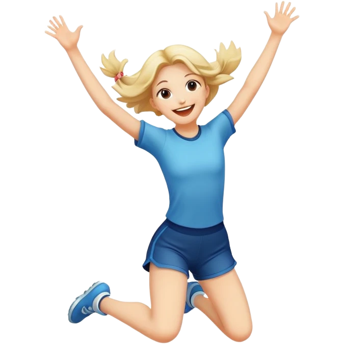 Girl jumping for joy emoji
