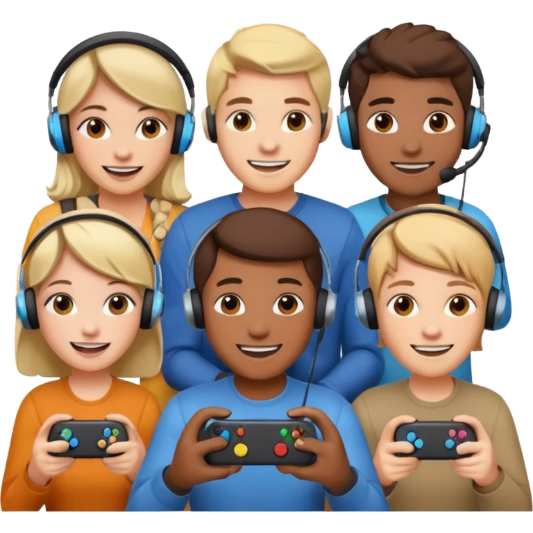 group of friends gaming together emoji