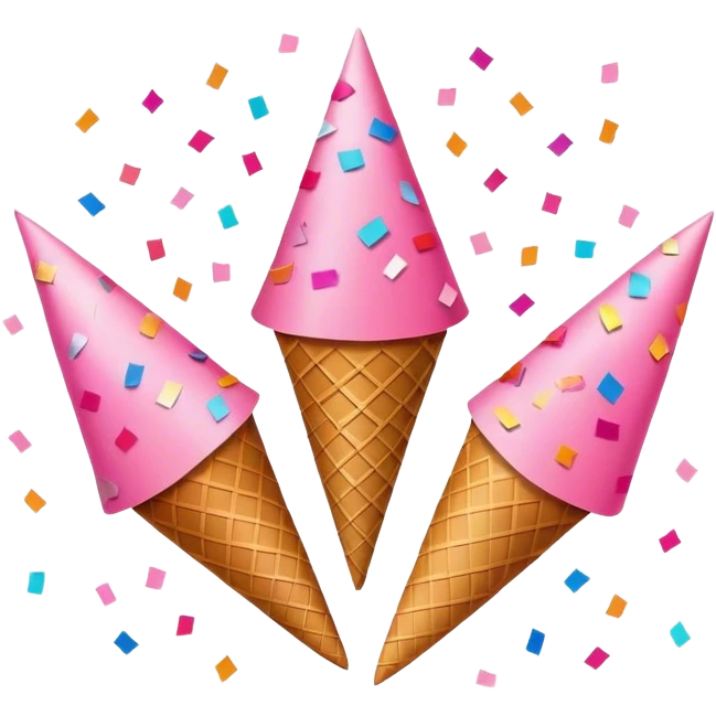 different pink tone confetti cone emoji