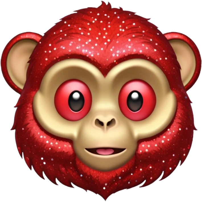 red glitter monkey emoji