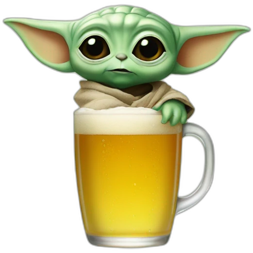 Baby Yoda drink beer emoji