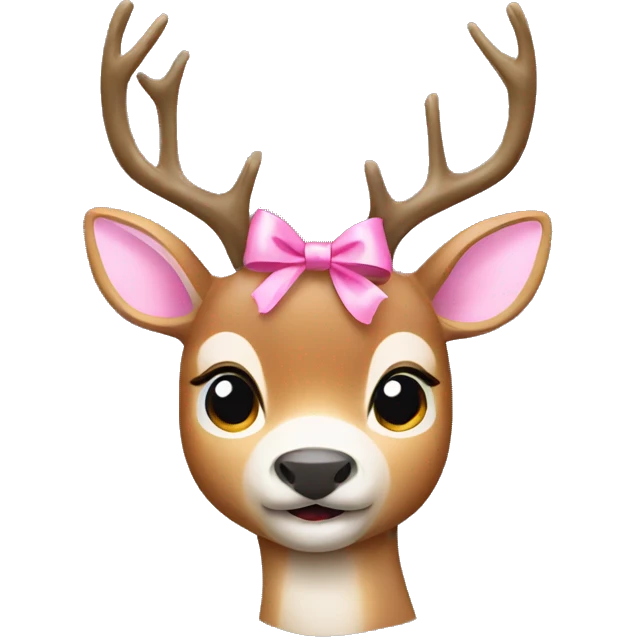 deer with pink bows on its ears emoji