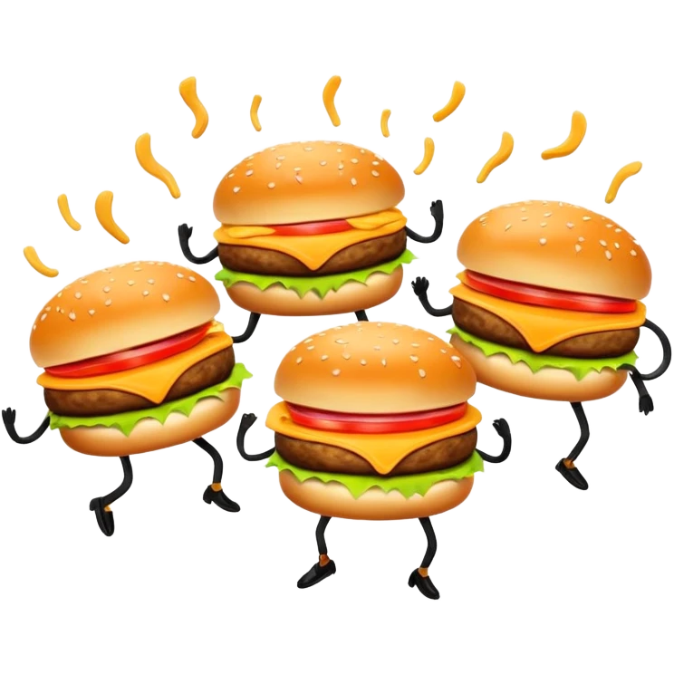 Cheeseburgers all dancing  emoji