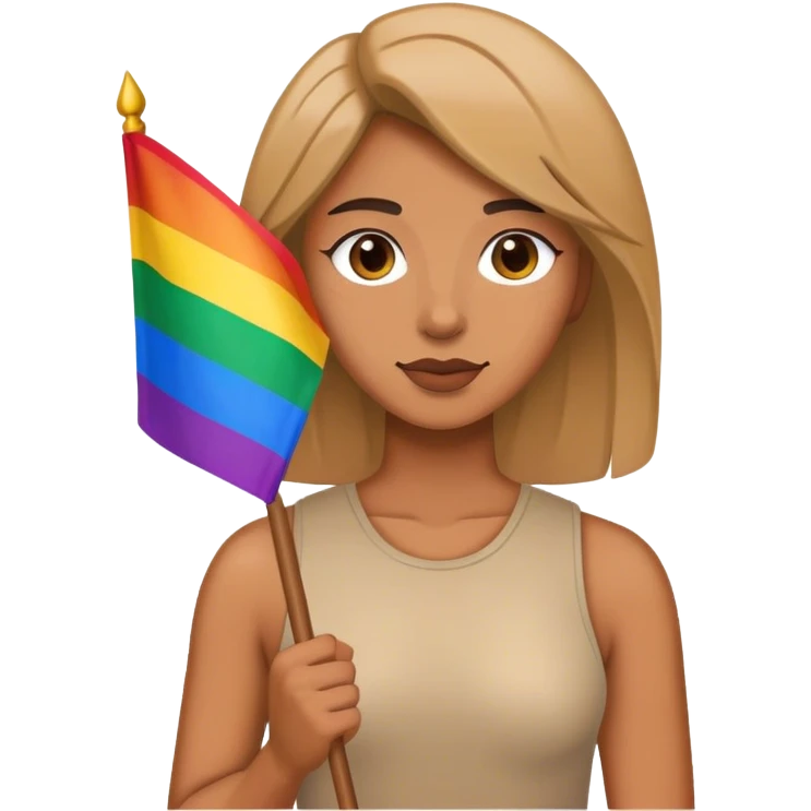 woman with lgbt flag emoji