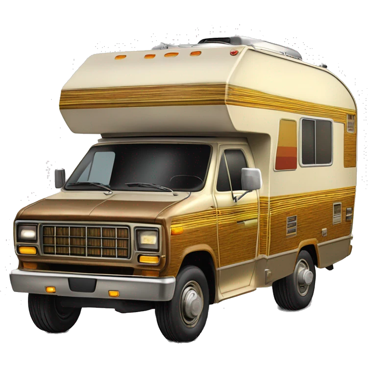 Real 70s C-3PO Winnebago dually woody family camper emoji