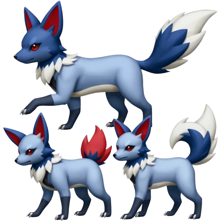 Poochyena-Zorua-Zangoose-Absol-Umbreon-fusion (full body) emoji