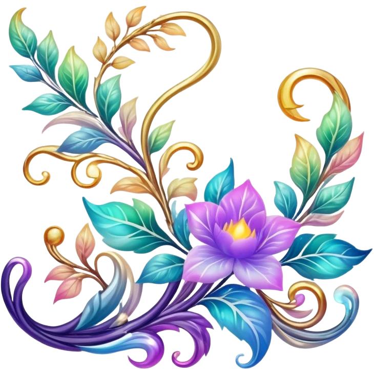 Epic divine legendary celestial vines flowery complex detailed iridescent gradients marbles aesthetic-scenery-Decorations emoji