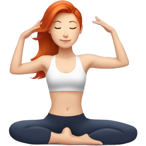 redhead girl doing yoga emoji