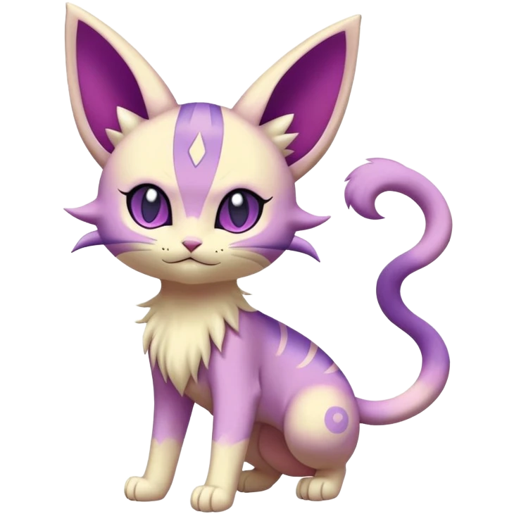 Espeon-Meowth-Skitty-Fakémon-hybrid-creature (full body)  emoji