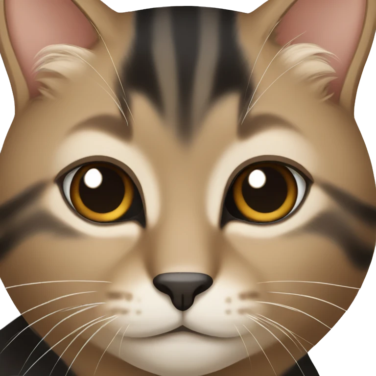 Black, brown and beige cat emoji