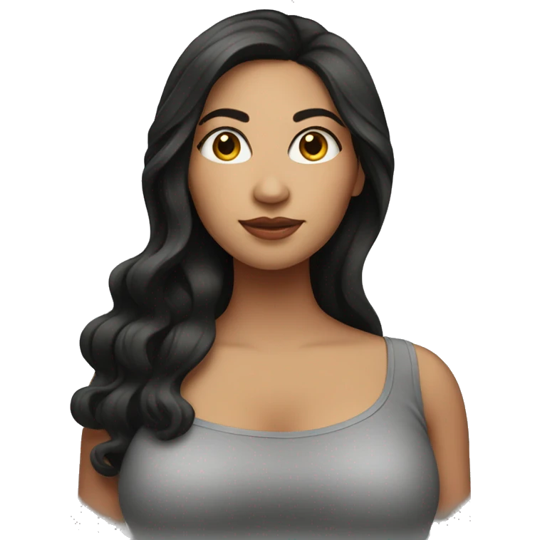 Hispanic Curvy woman long dark hair  emoji