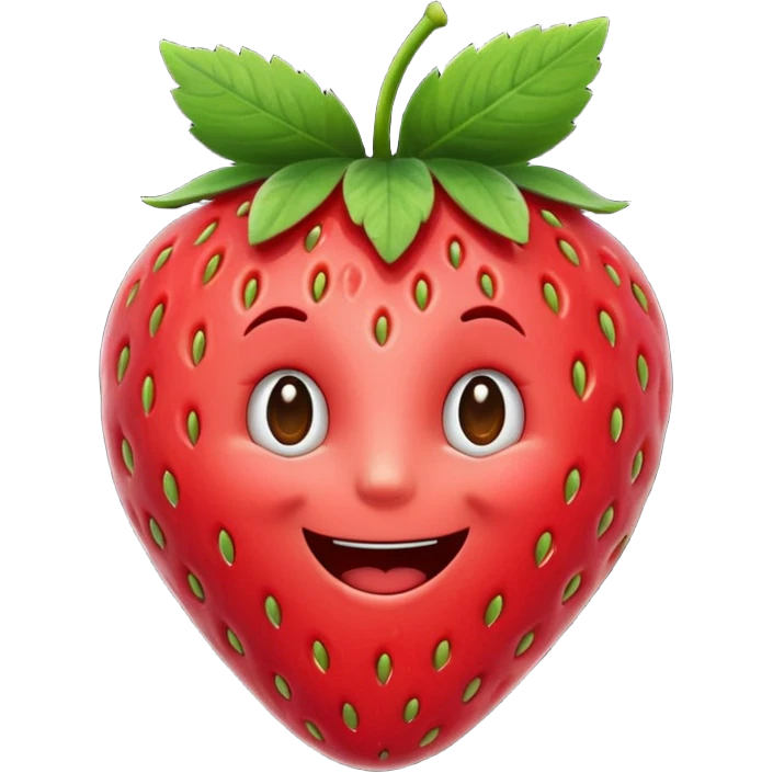 a Strawberry singing emoji