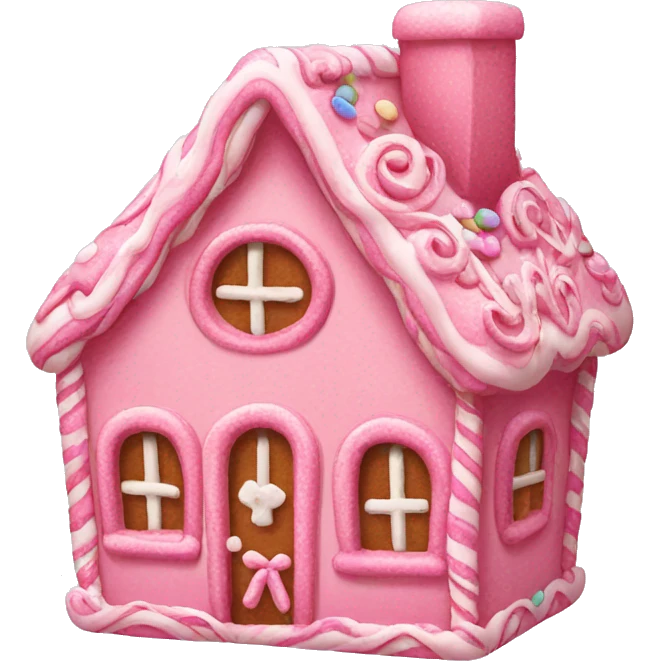 pink gingerbread house emoji