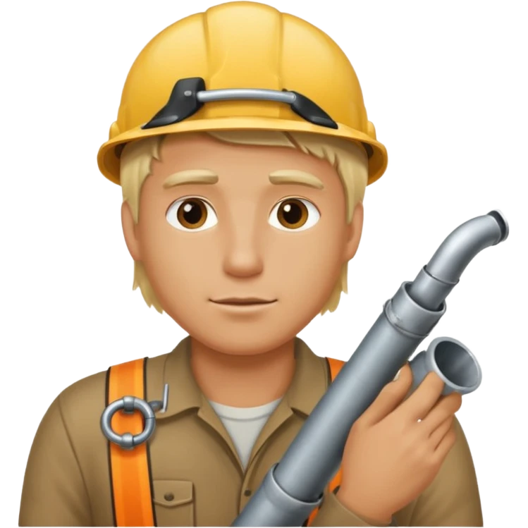 Hombre Rubio conectando un tubo emoji