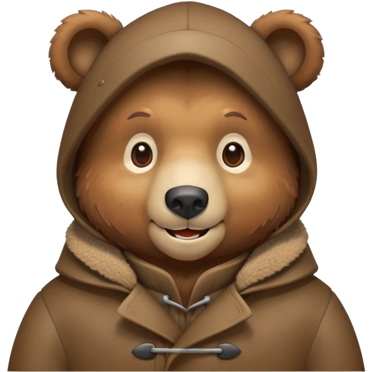 Bear with dufflecoat emoji