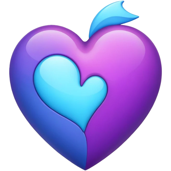 puedes hacer un emoji de corazonazul y morado que se junten emoji