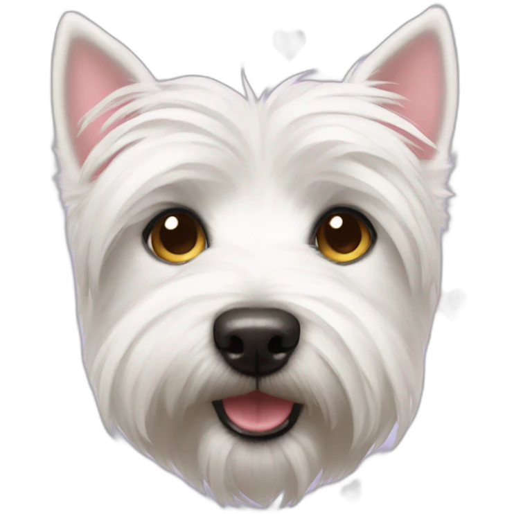 Westie with hearts in his eyes emoji