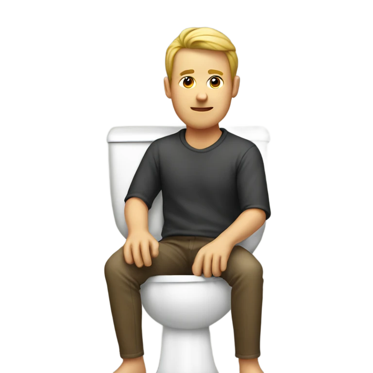 Man sitting on a toilet emoji
