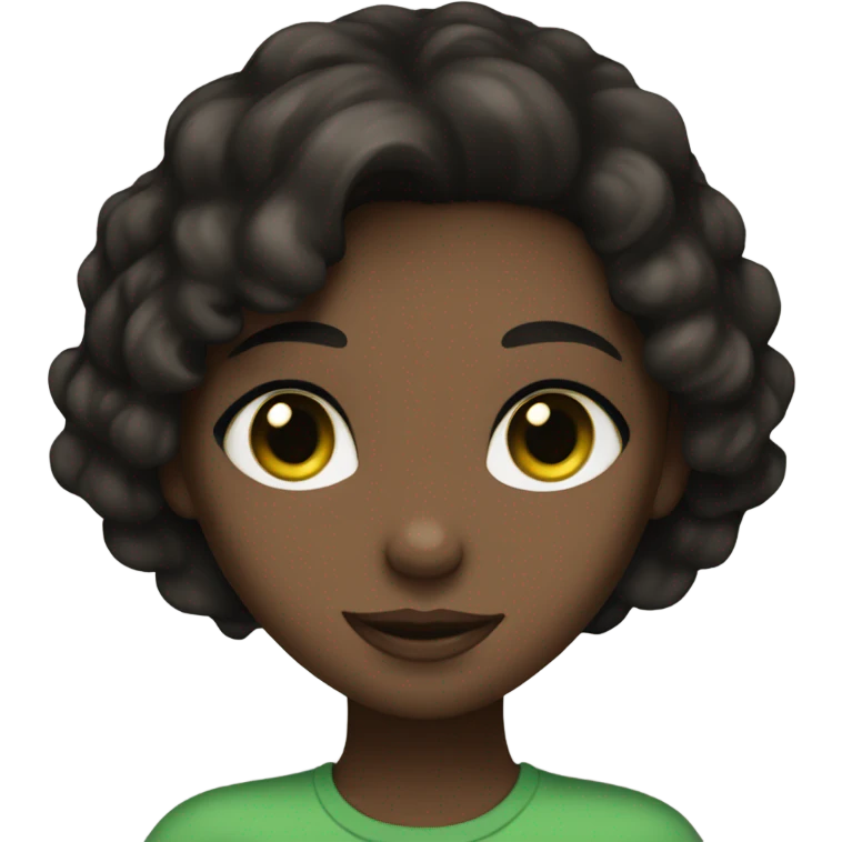 Brunette, brown eyed, fair skin ,girl with her green eyed black cat  emoji