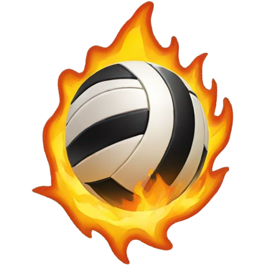 Volleyball on fire emoji