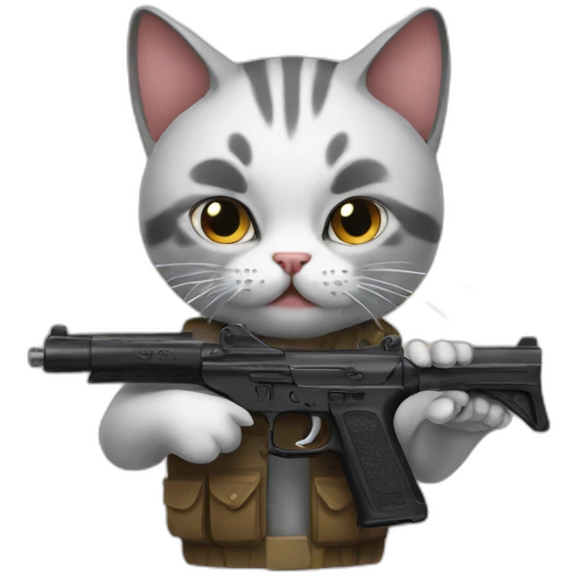 cat with guns emoji