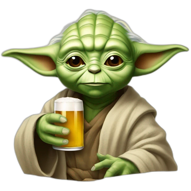 Yoda boit une biere emoji