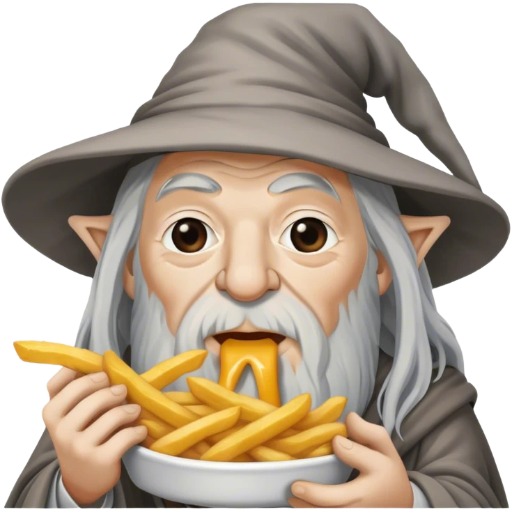 Gandalf eating fries emoji