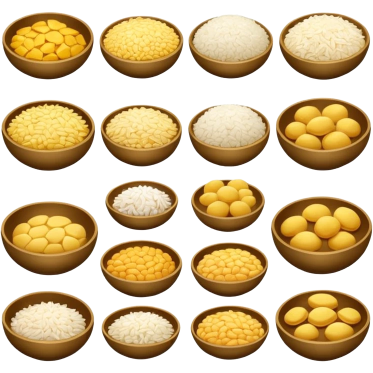 distintos tips de pan y arroz emoji