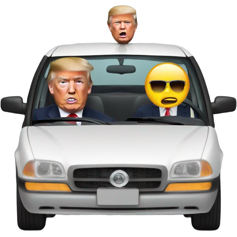 Trump driving car emoji