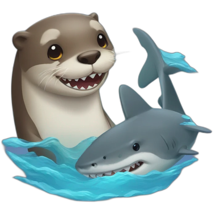 otter and shark emoji