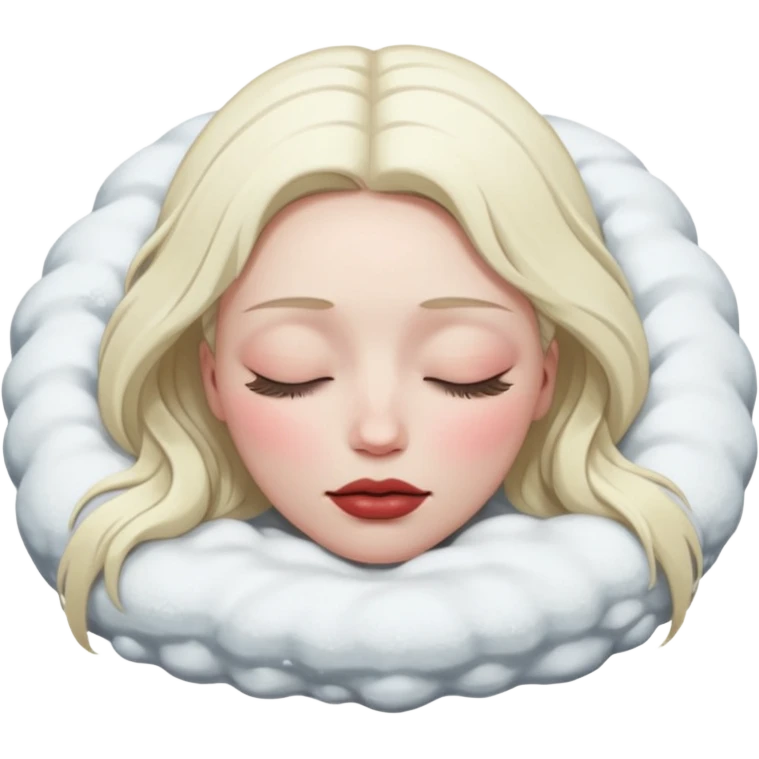 Frozen person dead in snow with close eyes  emoji