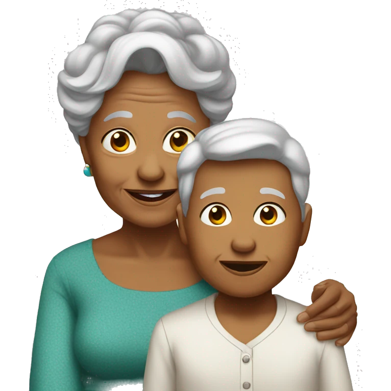 grand mother and grand son emoji