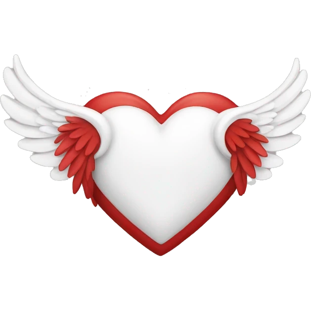 White heart with red wings around it  emoji