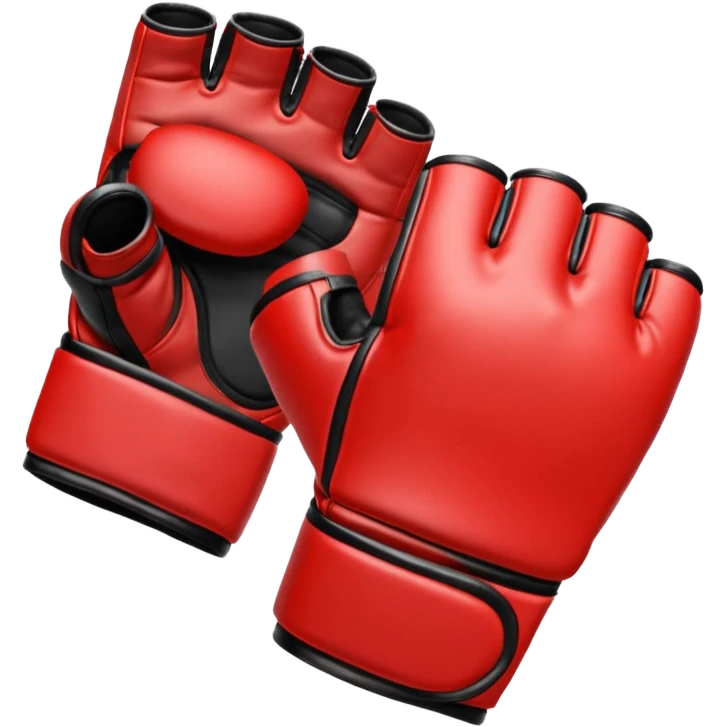 MMA glove object icon, fingerless fighting glove, glossy leather texture, 3D cartoon, mobile game icon style, centered, soft shadow, clean background, no text, no watermark
 emoji
