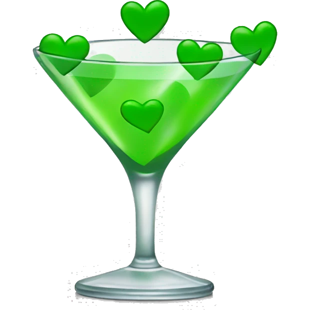 martini glass with green hearts emoji
